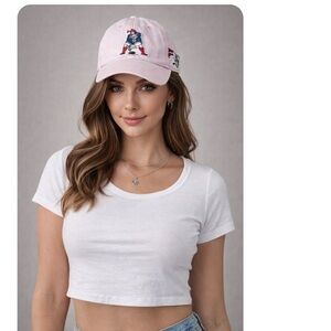 Grail Vintage Pink New England Patriots Shark tooth hat Logo Athletic Strapback